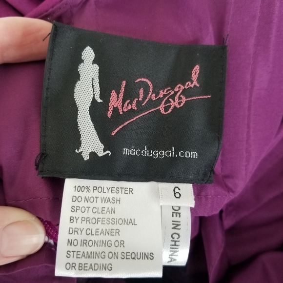 Mac Duggal Purple Strapless Formal Gown Cascading Waterfall Draped Back Size 6 - Picture 5 of 14